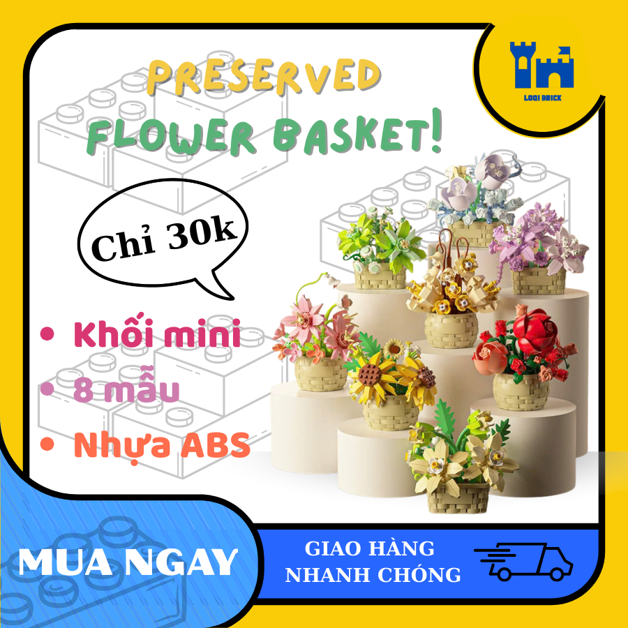 mô hình giỏ hoa lắp ráp