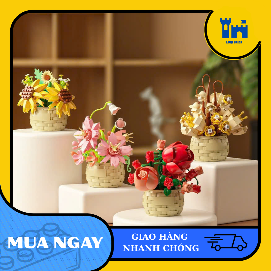 mô hình giỏ hoa lắp ráp